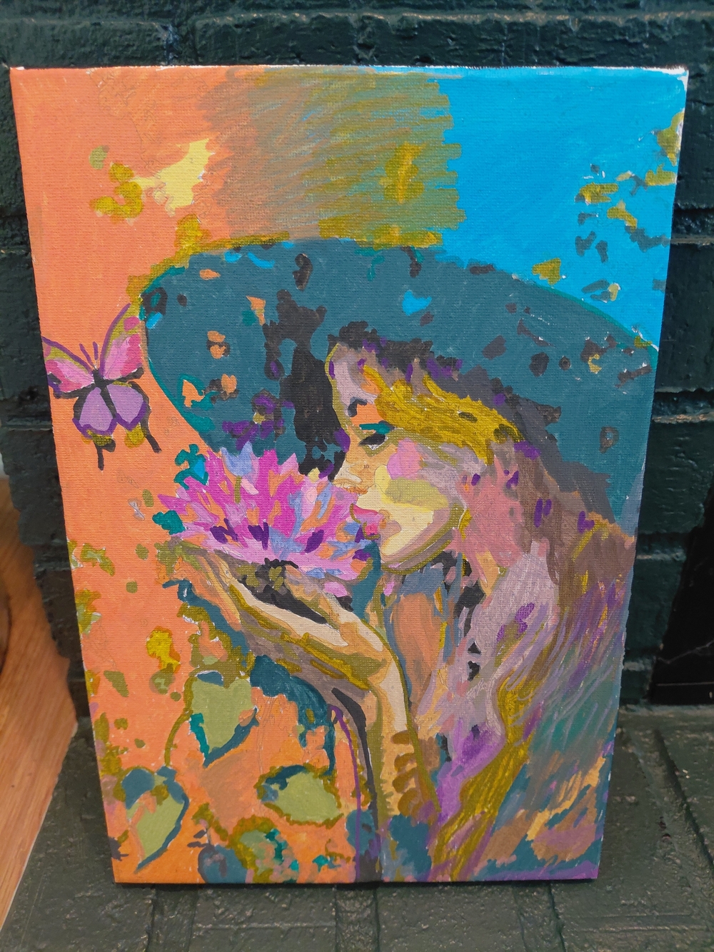 Abstract Floral Woman Canvas Art